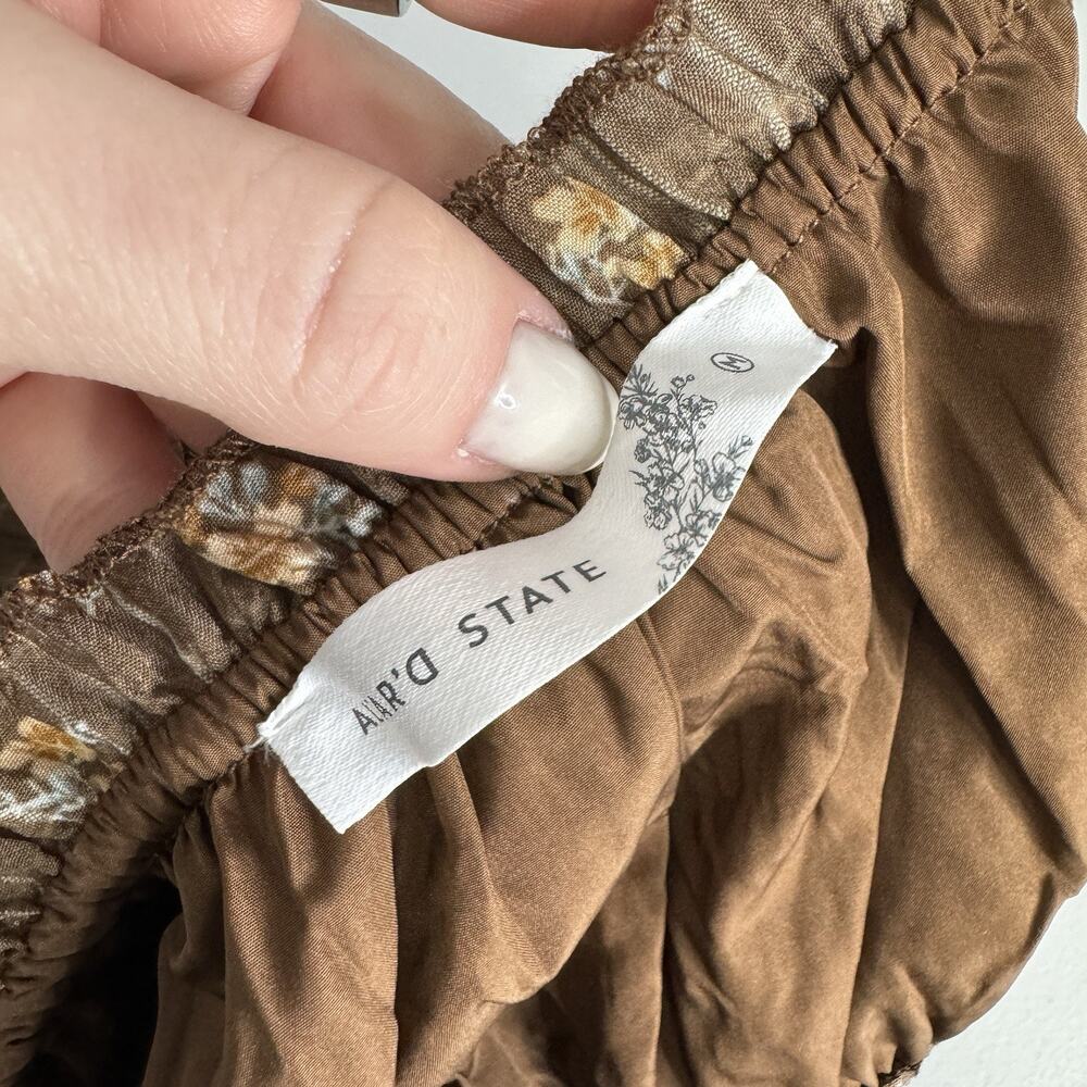 Altar’d State Kelcie Floral Babydoll Top Womens M Brown Dainty Cottage Prairie - Picture 8 of 13